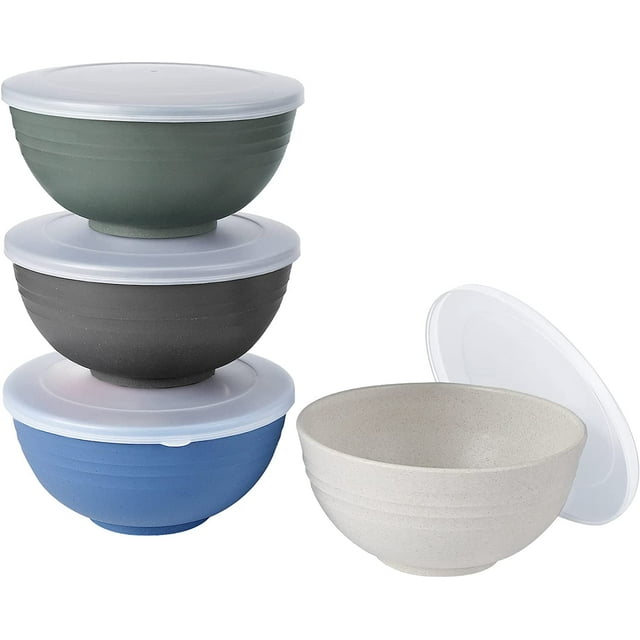 Loobuu Wheat Straw Cereal Bowls Set of 4, 24 OZ, Microwaveable