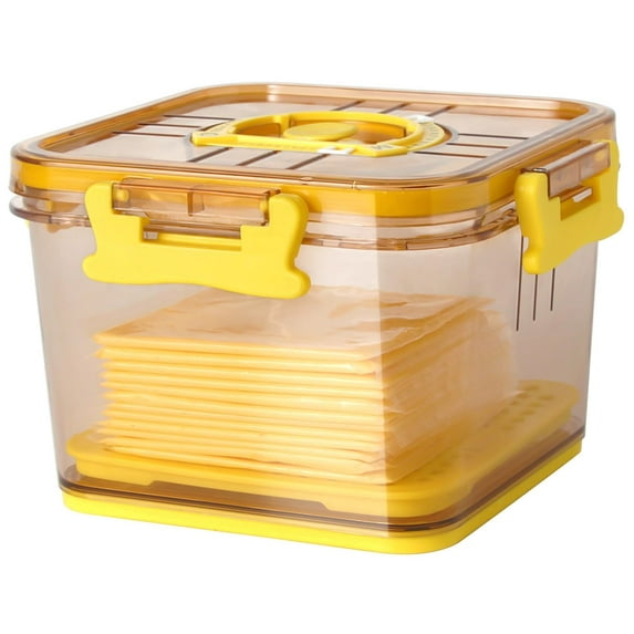 Loobuu sliced Cheese Container with Airtight Lid for Mini Fridge BPA-Free Kitchen Plastic Storage Deli Cheese Slices Stackable Store Date Record Function Keeps Cheese Fresh Longer