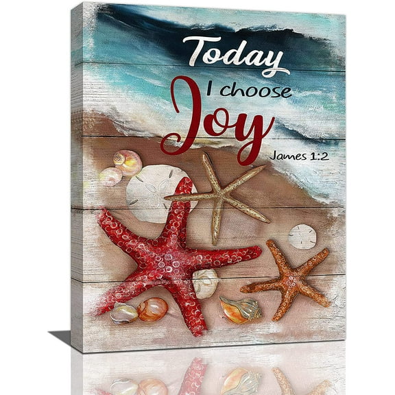 Loodaent Beach Seashell Starfish Conch 12” x 16” Canvas Art Prints