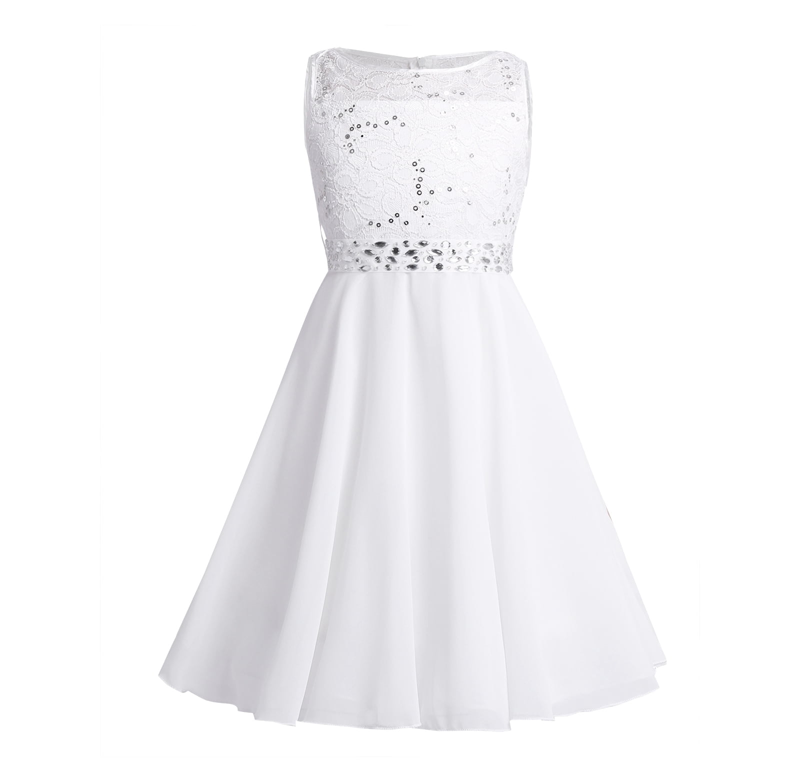 short ivory formal dress Lace Tulle Tea Length Ivory Wedding Dress On Sale-Bridelily main image 0