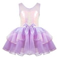 thumbnail image 1 of Loodgao Kids Girls Shiny Sequins Ballet Dance Dress Ice Skating Gymanstic Leotard Mesh Tutu Dress Lavender 8, 1 of 7