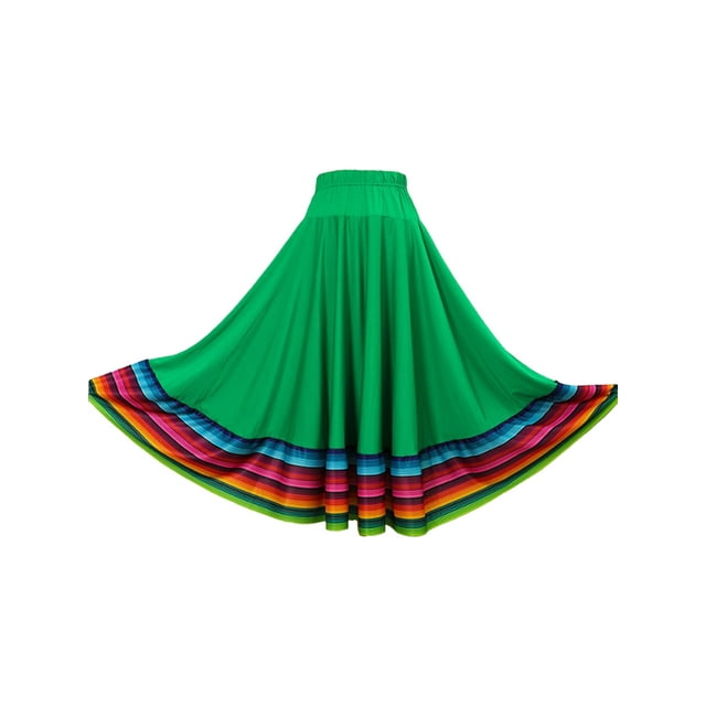 Loodgao Womens Long Full Circle Folklorico Dance Skirts Spanish Bull