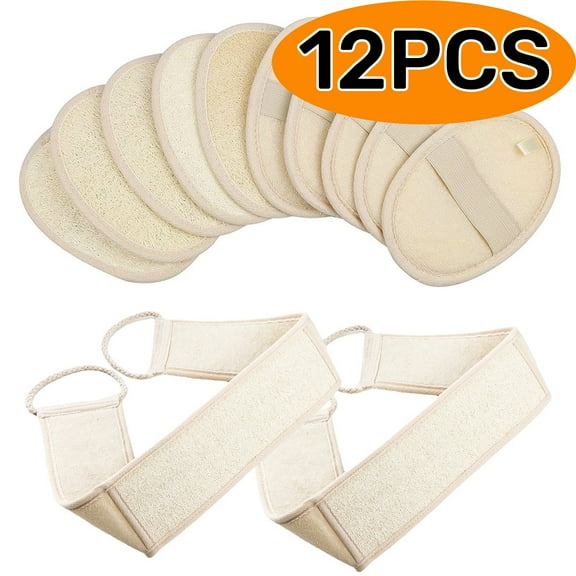 Loofah Bath Sponge Back Scrubber Body Sponge Bath Scrub Shower Scrub Exfoliating Pads for Men and Women 12 Pcs