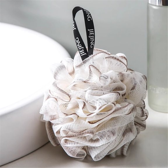 Loofah-Bath-Sponge Lace-Mesh-Set // 2-Scrubs-in-1 by Shower Bouquet(4 Pack Spa Colors) Body Luffa Loofa Loufa Puff - Exfoliate, Cleanse Skin with Luxurious Bathing Accessories