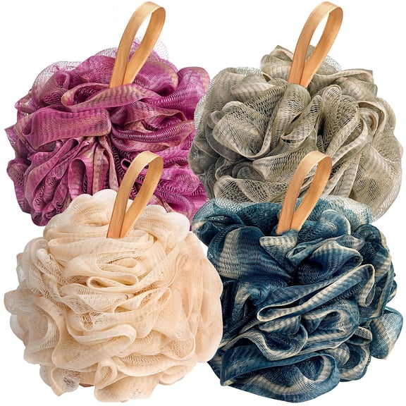 Loofah Bath Sponge Shower Loofahs, 4 Pack Loofa Body Scrubber