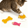 thumbnail image 1 of Loofah Cat Toy - Pet Self-Entertaining Chew Stick, Dental Cleaning Teaser Wand, Cat Scratching and Grinding Toy, 3 Pcs Set A, 1 of 4