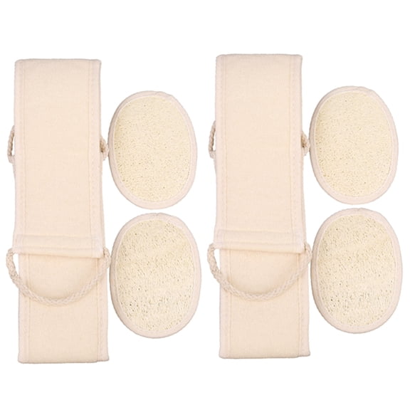 Loofah Exfoliating Back Scrubber for Shower, Double Side Scrubbing Strap, Body (6 Pcs A Set)