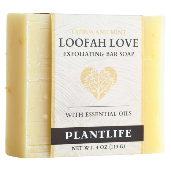 Loofah Exfoliating Bar Soap, Soft Smooth Skin, Citrus & Mint, 4 oz Bar