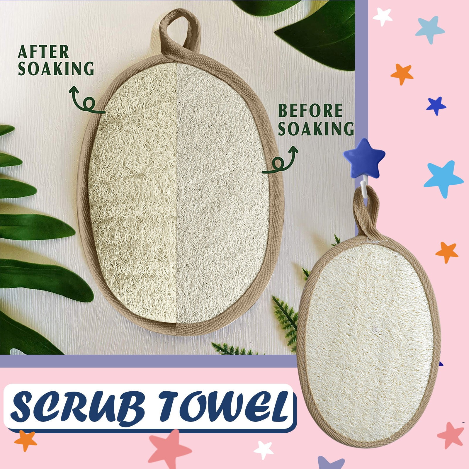 Loofah For Men - Natural Loofah, Luffa Sponges, Bath Scrubber, Bath ...