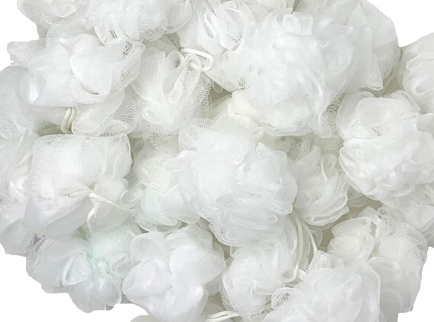 Loofah Lord 24 White Bath or Shower Sponge Loofahs Pouf Medium Mesh