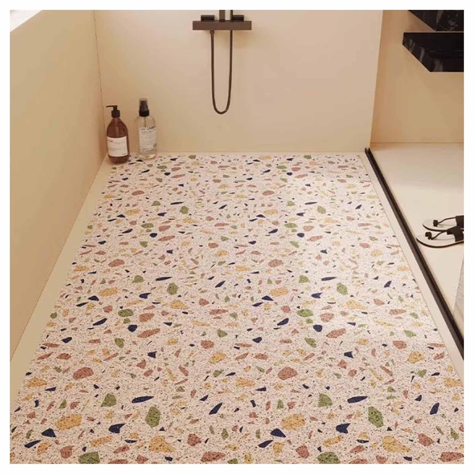 Loofah Shower Mat for Inside Shower,  Comfortable Soft Bath Mat with Drain Hole,PVC Large Bath Shower Tray Mat, Hollow Bathroom Floor Mat