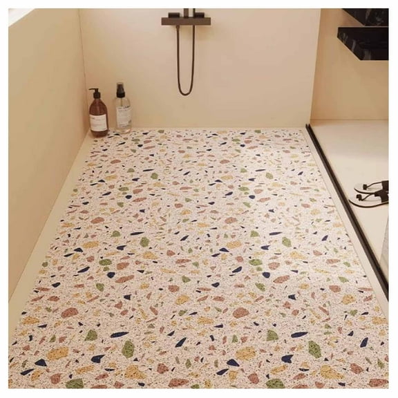 Loofah Shower Mat for Inside Shower, Comfortable Soft Bath Mat with Drain Hole,PVC Large Bath Shower Tray Mat, Hollow Bathroom Floor Mat