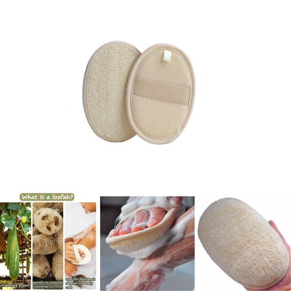 Loofah Sponge Pads Natural Organic Bath Luffa Sponges Pads Natural Bath Shower Loofah Body Scrubber Sponges for Exfoliating Your Skin,B,2PCS