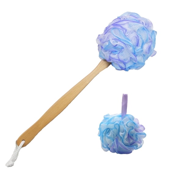 2Pcs Large Shower Sponge Mesh Shower Loofahs, Long Handle Bath Sponge Lufa Shower Brush, Exfoliating Luffa Pouf for Body, Bath Sponge for Men Women Spa