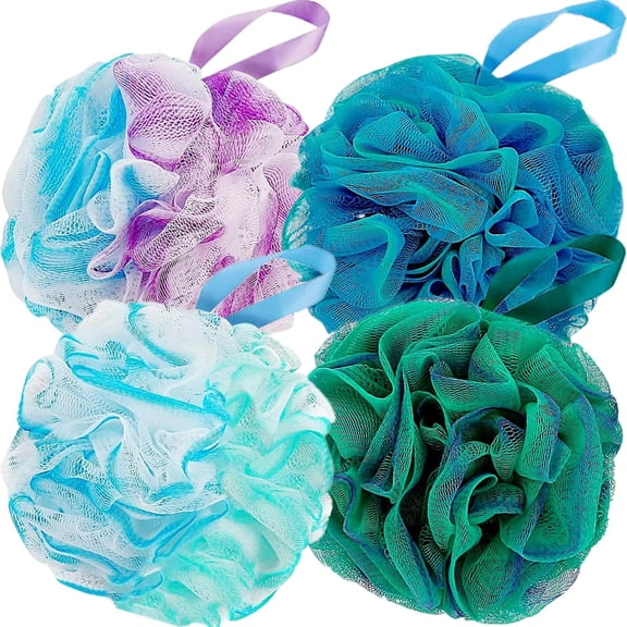 Loofah Sponge Shower Loofahs 4 Colors Bath Sponges Body Scrubbers