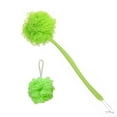 18'' Long Handle Loofah Back Scrubber, Exfoliating Shower Brush, Mesh Bath Sponge, Green