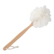 Loofah on a Stick,Back Scrubber for Shower, Shower Brush Exfoliating Body with Long Handle, Bath Sponges and Loofah Sponge Mens Loofah Bathing Accessories for Women (White)