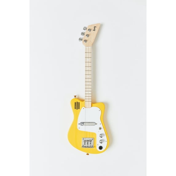 Loog Mini Electric 3-String Electric Guitar with Built-in Amp, Yellow ...
