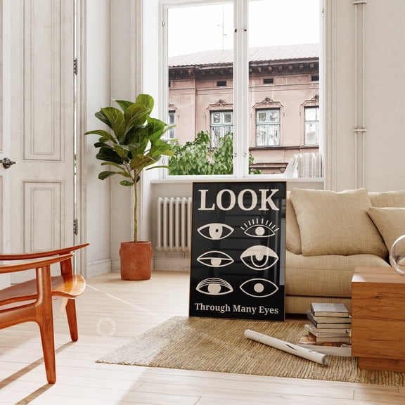 Look 70s Retro Trippy Typography Decor Wall Art Unframed Paper Print