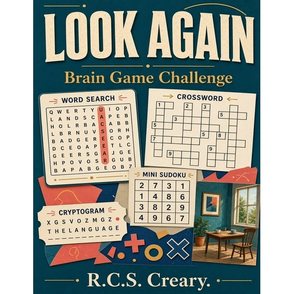 Look Again: Brain Games, Visual Memory & Puzzles to Sharpen Your Mind, (Paperback)