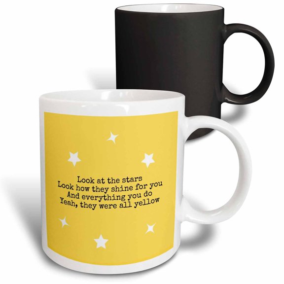 3drose, Look at the Stars Look How They Shine for You Favorite Song Lines Prints, 11oz Magic Transforming Mug