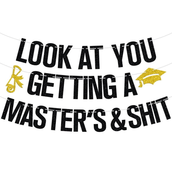 Look At You Getting a Master's & Banner, Happy Master's Degree Sign, You Mastered it, Congrats Master Happy Graduation Party Decorations Supplies