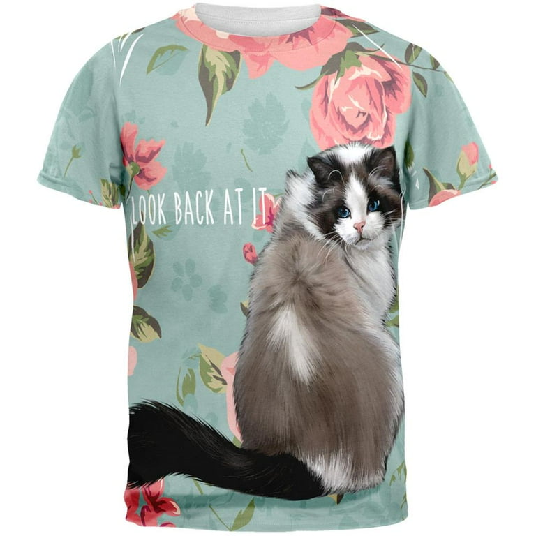 All over cat print shirt discount