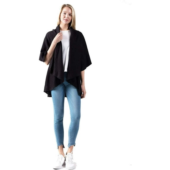 Look By M Women's Basic Shawl Vest