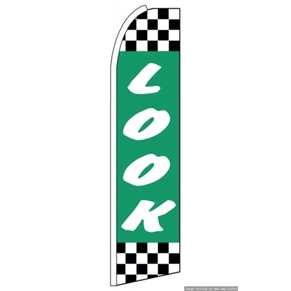 Look Checkered Swooper flag Without Pole Advertisement /Business Flags | Feather Flag |