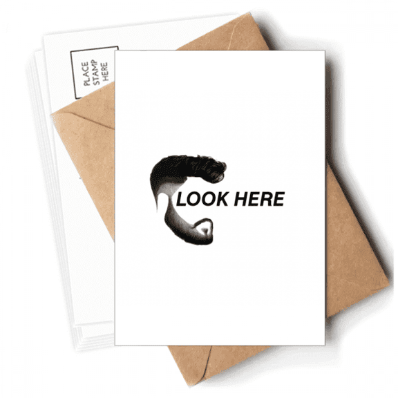 Look Direction Eye Hair Style Postcards Envelopes Blank Note Cards Mailing