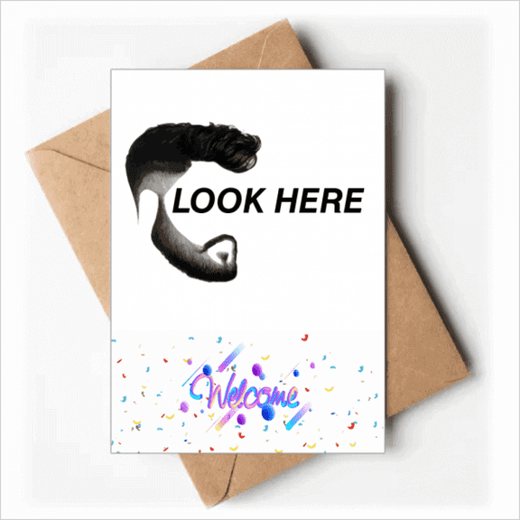 Look Direction Eye Hair Style Welcome Back Greeting Cards Envelopes Blank