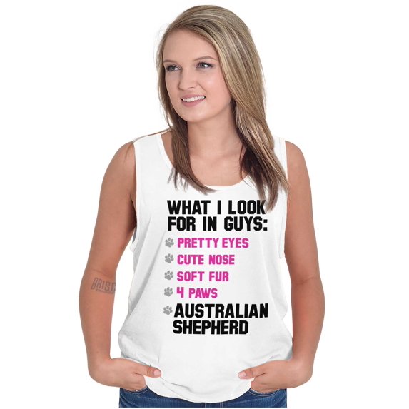 Look Guys Austrailian Shepherd Lover Womens Plus Size Graphic Tank Top Brisco Brands 3X