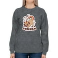thumbnail image 1 of Look! I'm A Unicorn. Pug Sweatshirt Women -Smartprints Designs, Female 4X-Large, 1 of 4