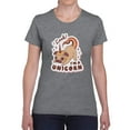 thumbnail image 1 of Look! I'm A Unicorn. Pug T-Shirt Women -Smartprints Designs, Female x-Large, 1 of 4
