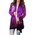 thumbnail image 1 of Look！Idoravan Lightweight Cardigans for Women Women's Fashion Printed Long Sleeved Cardigan Jacket Purple XL, 1 of 4