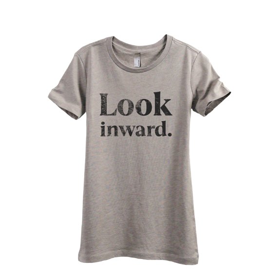 Look Inward Women's Fashion Relaxed T-Shirt Tee Heather Tan Large