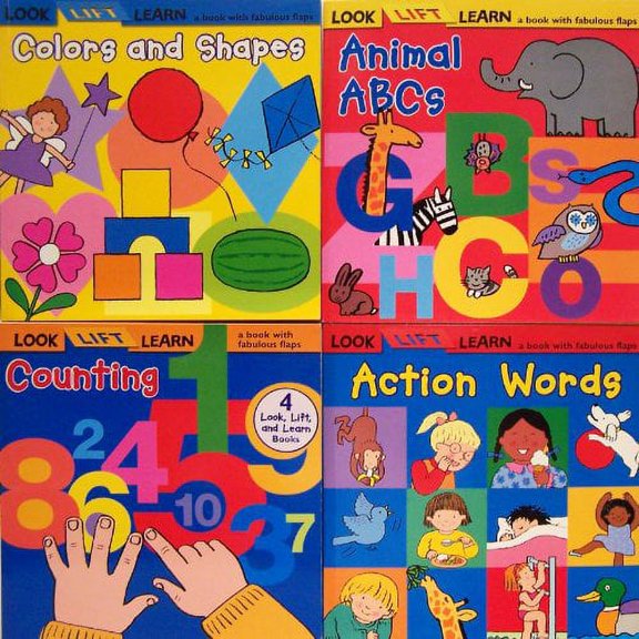 Pre-Owned Look Lift Learn 4 Pack (Colors and Shapes, Animal ABCs, Counting, Action Words) Paperback
