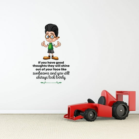 Look Lovely Boy Genius Life Quote Cartoon Quotes Decors Wall Sticker Art Design Decal for Girls Boys Kids Room Bedroom Nursery Kindergarten Home Decor Stickers Wall Art Vinyl Decoration (10x8 inch)