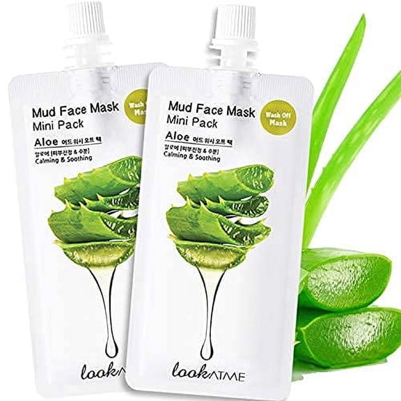 Look At Me Mud Mask (2-Pack) Aloe for Skin Care with Aloe Vera, Natural Mud Mask for Moisturizing, Acne & Pore Clogging Clay Face Mask for your Sensitive Skin. Up to 4 uses per pack.