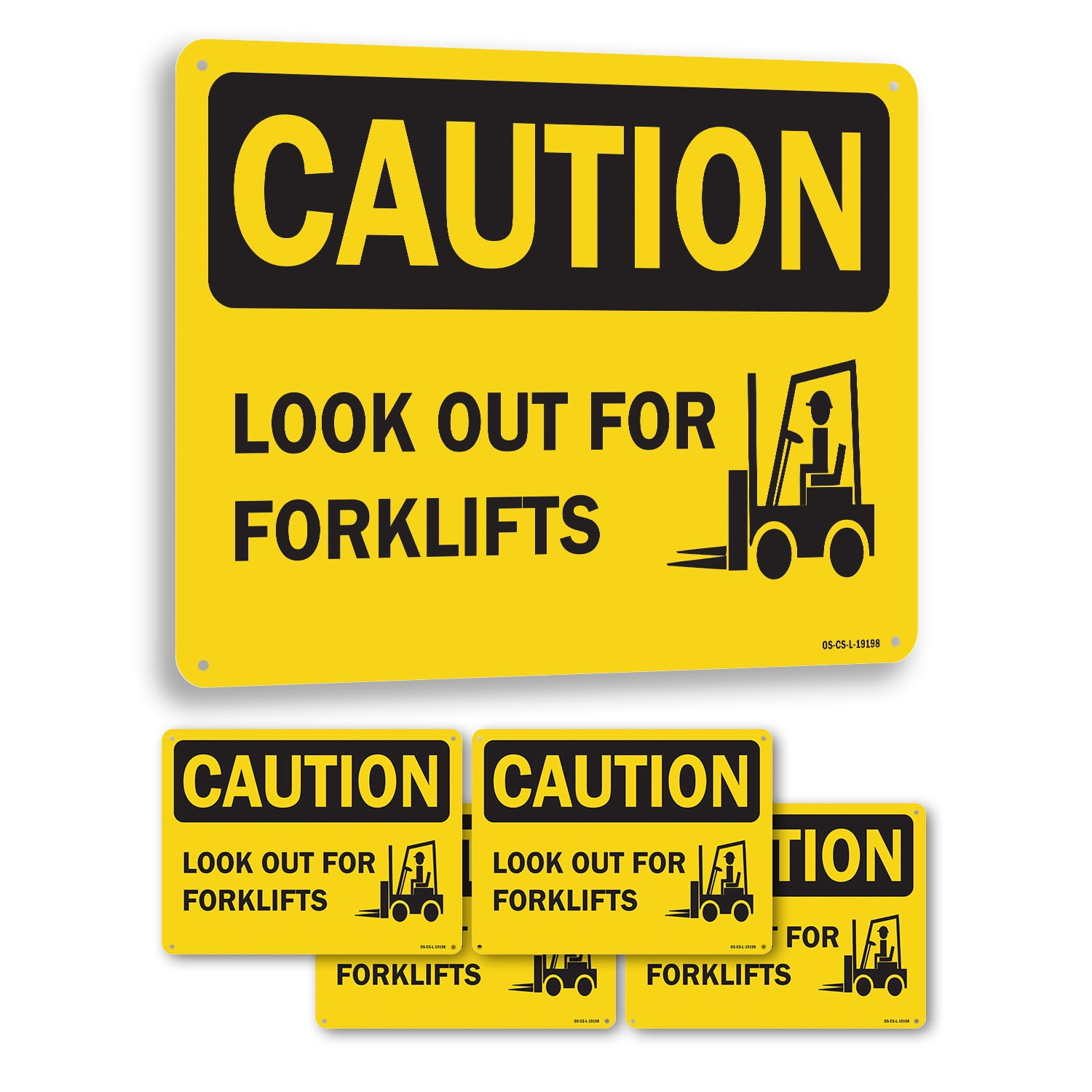 Look Out For Forklifts OSHA Caution Aluminum Sign 24 Inch x 18 Inch - 5 ...