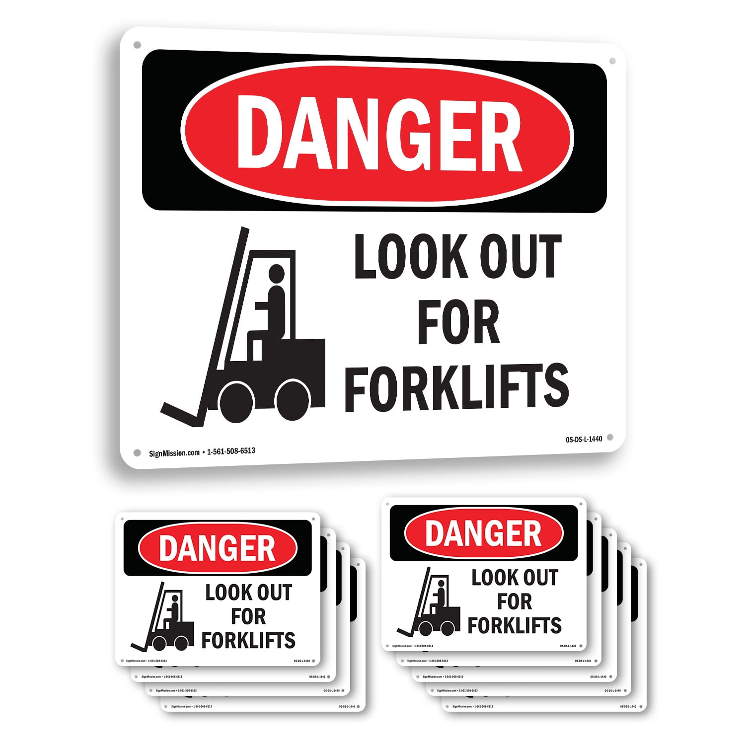 Look Out For Forklifts OSHA Danger Aluminum Sign 10 Inch x 7 Inch - 10 ...