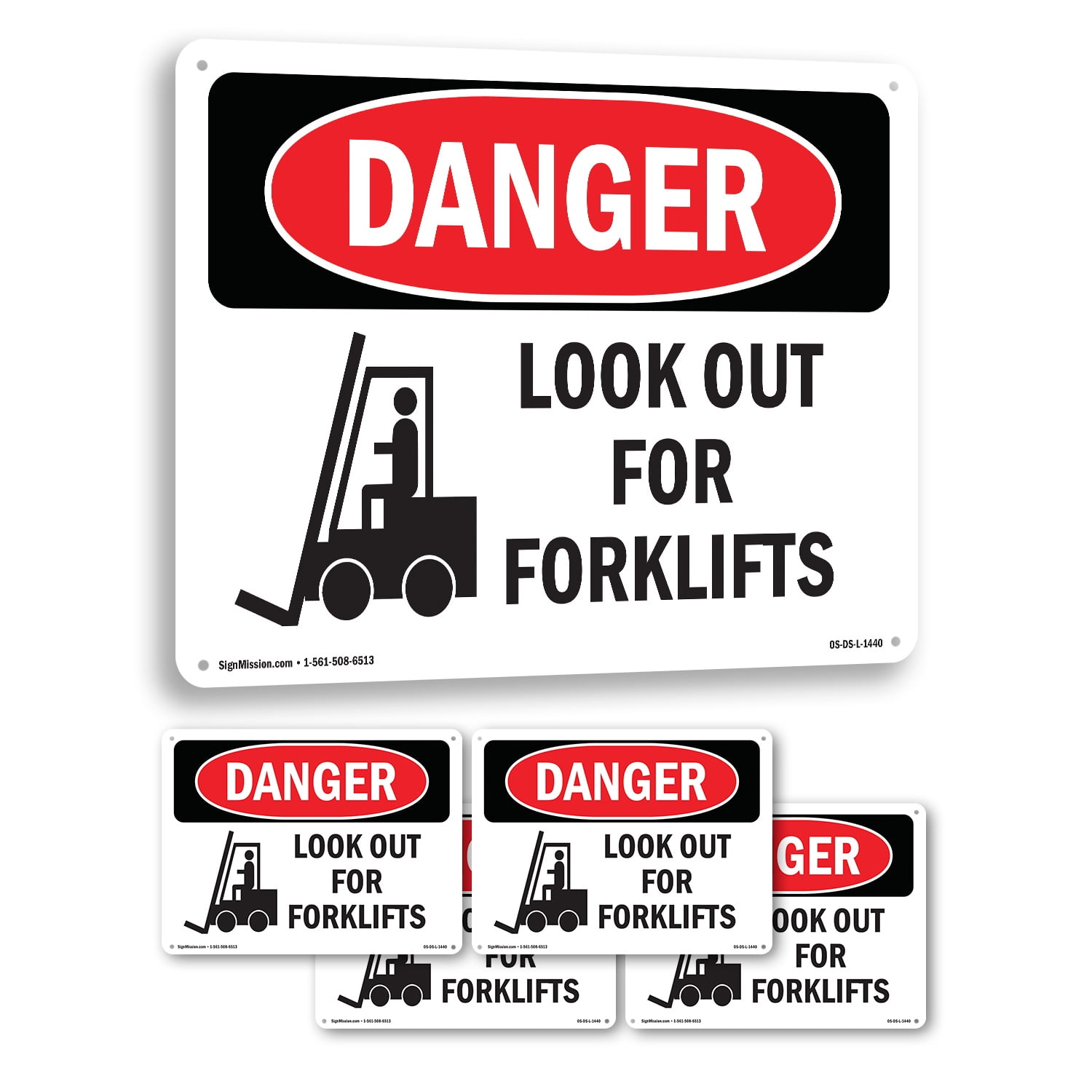 Look Out For Forklifts OSHA Danger Aluminum Sign 24 Inch x 18 Inch - 5 ...