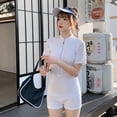 thumbnail image 1 of Look Slim 2024 Hot One Piece Korean Ins Style Conservative Woman Beach Wear Slim Woman Swimsuit Swimming Suit Beach Bathing Suit Swimwear L WHITE, 1 of 8