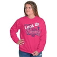 thumbnail image 1 of Look Up To The Heavens Religious Women Plus Size Crewneck Sweatshirt Brisco Brands 5X, 1 of 5