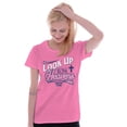 thumbnail image 1 of Look Up To The Heavens Religious Womens Slim Fit Graphic Tee Brisco Brands M, 1 of 5