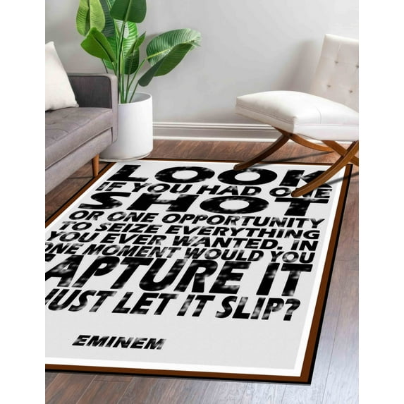 Look If You Had One Shot Rug, Printed Rug, Song Rugs, Motivation Rugs, Entry Rug, Personalized Gifts, Thick Rug, Bridesmaid Gift, 3.3'x9.2' - 100x280 cm