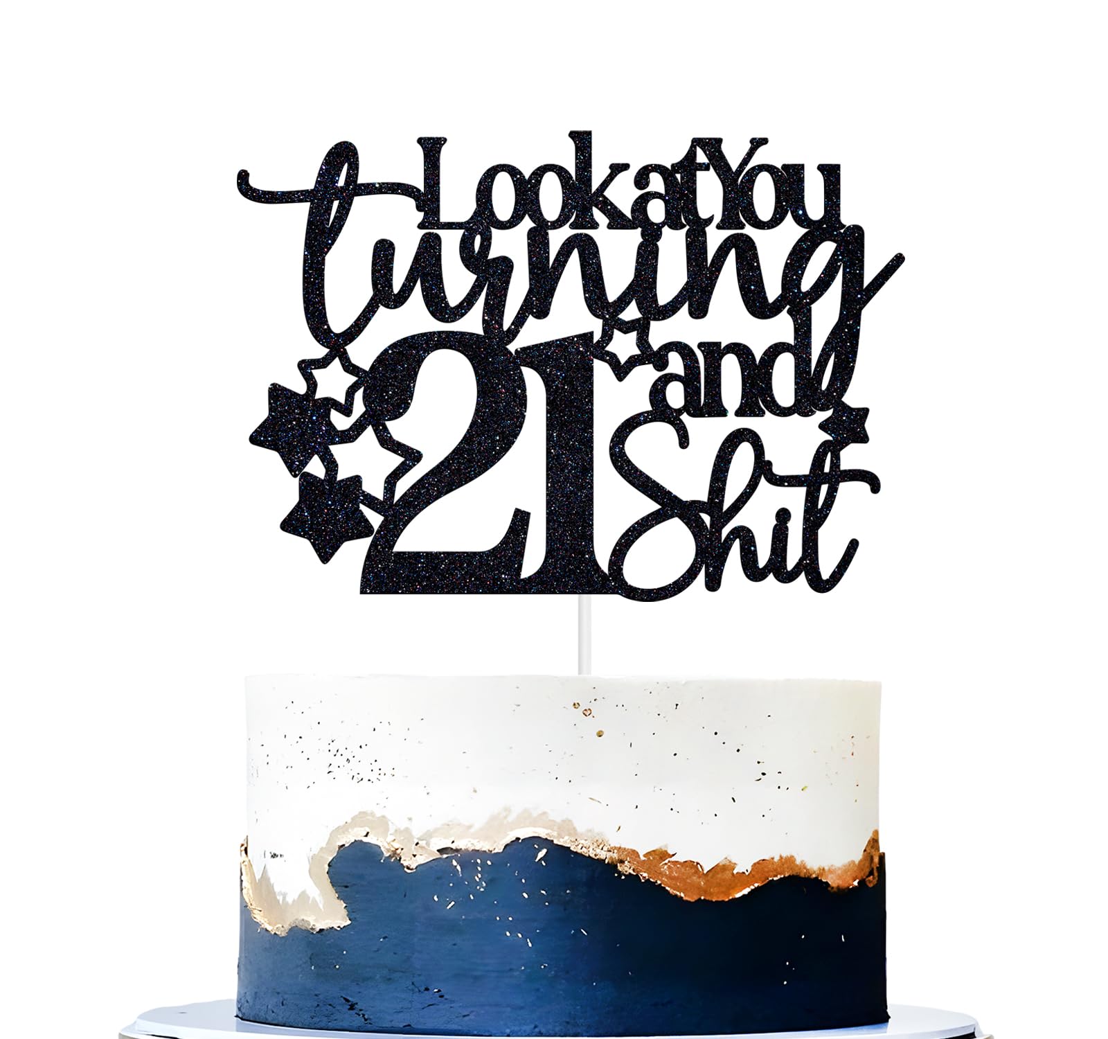 'Happy 21st Birthday' Banner Mit Glitzer - Inkl. Aufhängung, Für Party-Deko & Hintergrund