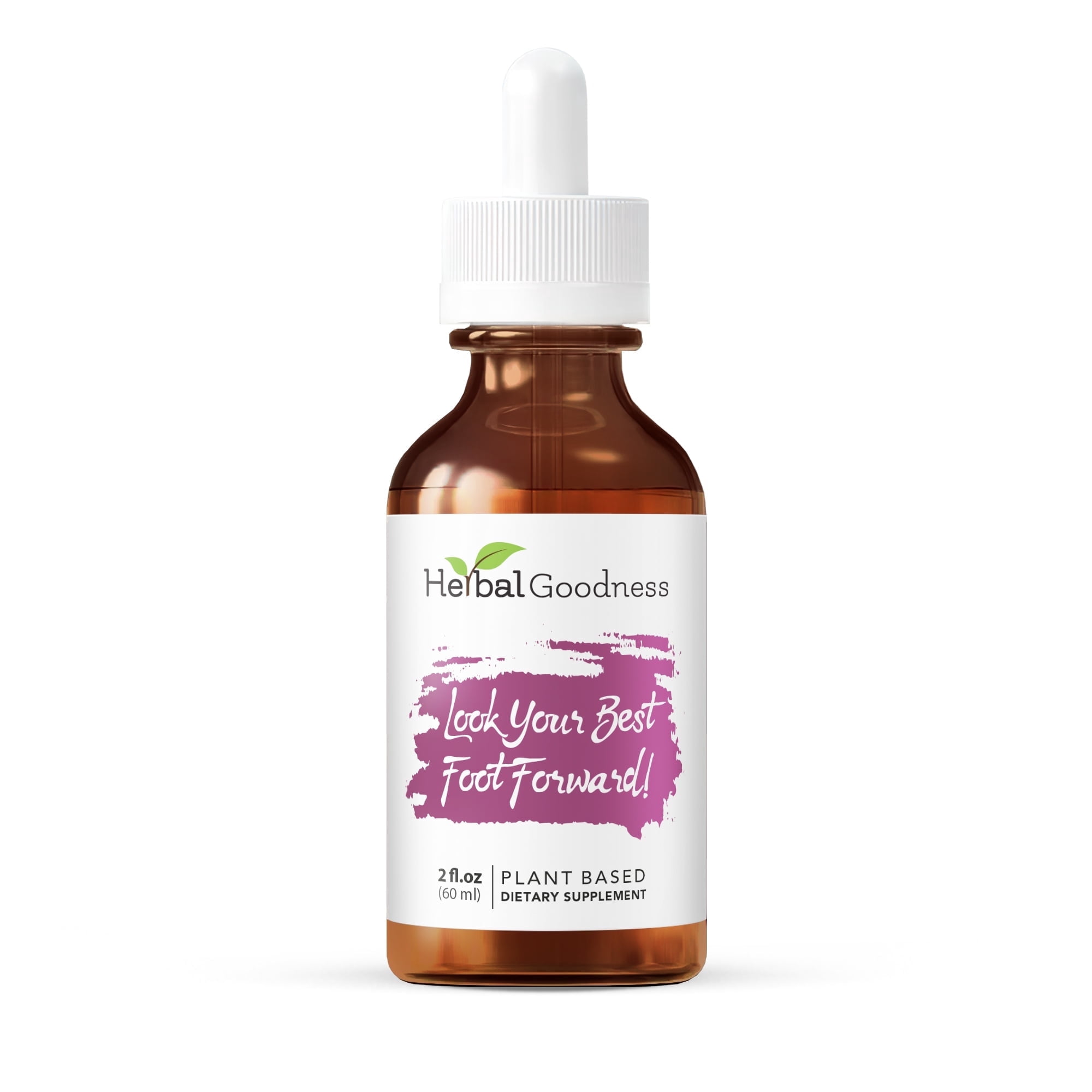 Herbal Goodness Look Your Best Foot Forward - Hair, Skin & Nails Vitamins for Women, Collagen and Biotin Supplement, Bamboo Leaf - 2fl. oz