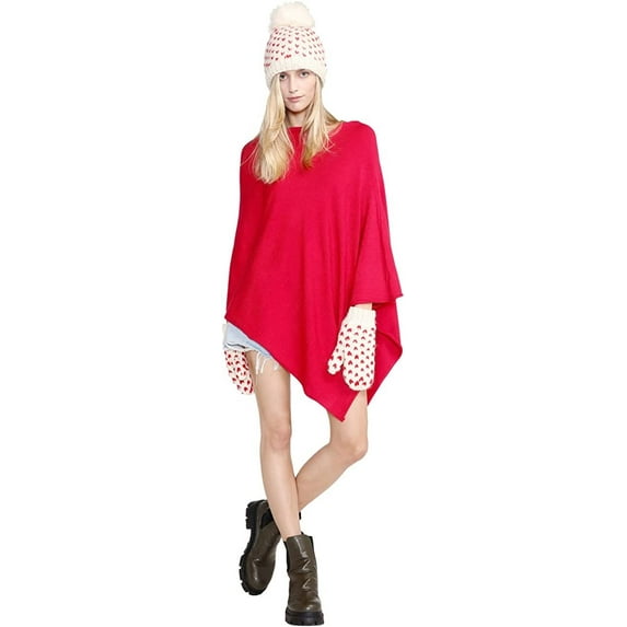 Look by M Women's Basic Poncho Year Round Cover Special Occasion for Every Day