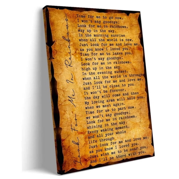 Look for Me In Rainbows Poem Wall Art Poster Canvas for Living Room Contemporary poster